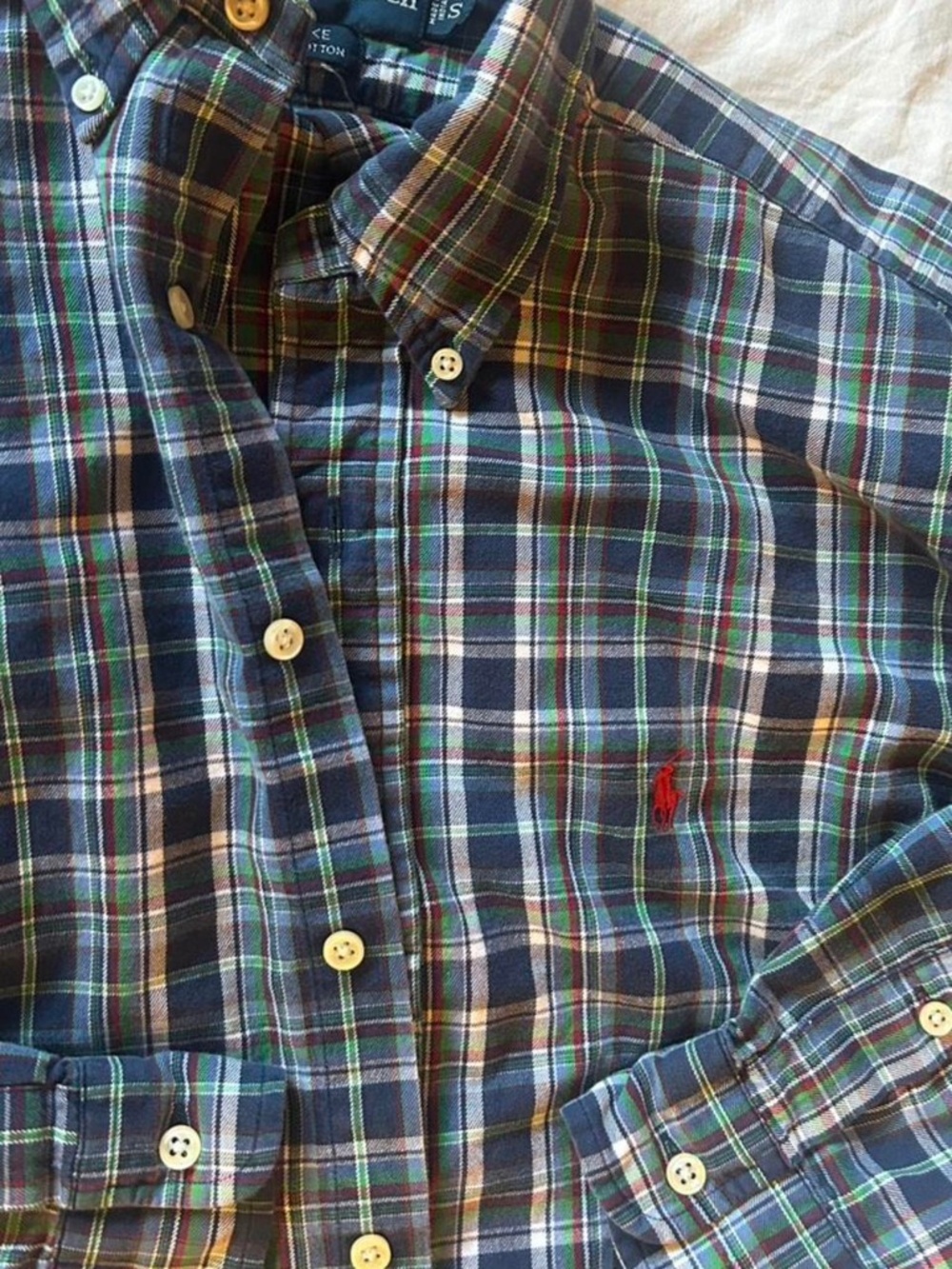Ralph Lauren Blake Plaid Button Down Shirt Small Classic Fit Preppy Cotton